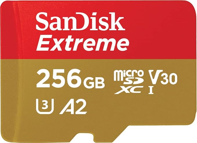 SanDisk Extreme Micro SD Cards U3 256GB [R:190 W:90]